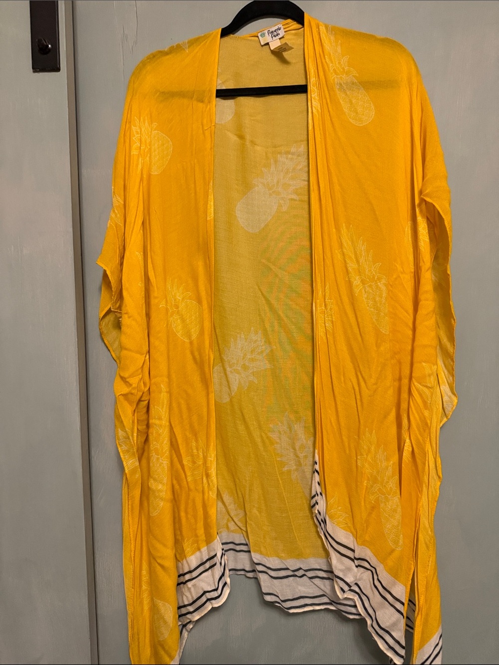 Pineapple Palaka - Yellow Pineapple Print Kimono Cardigan
